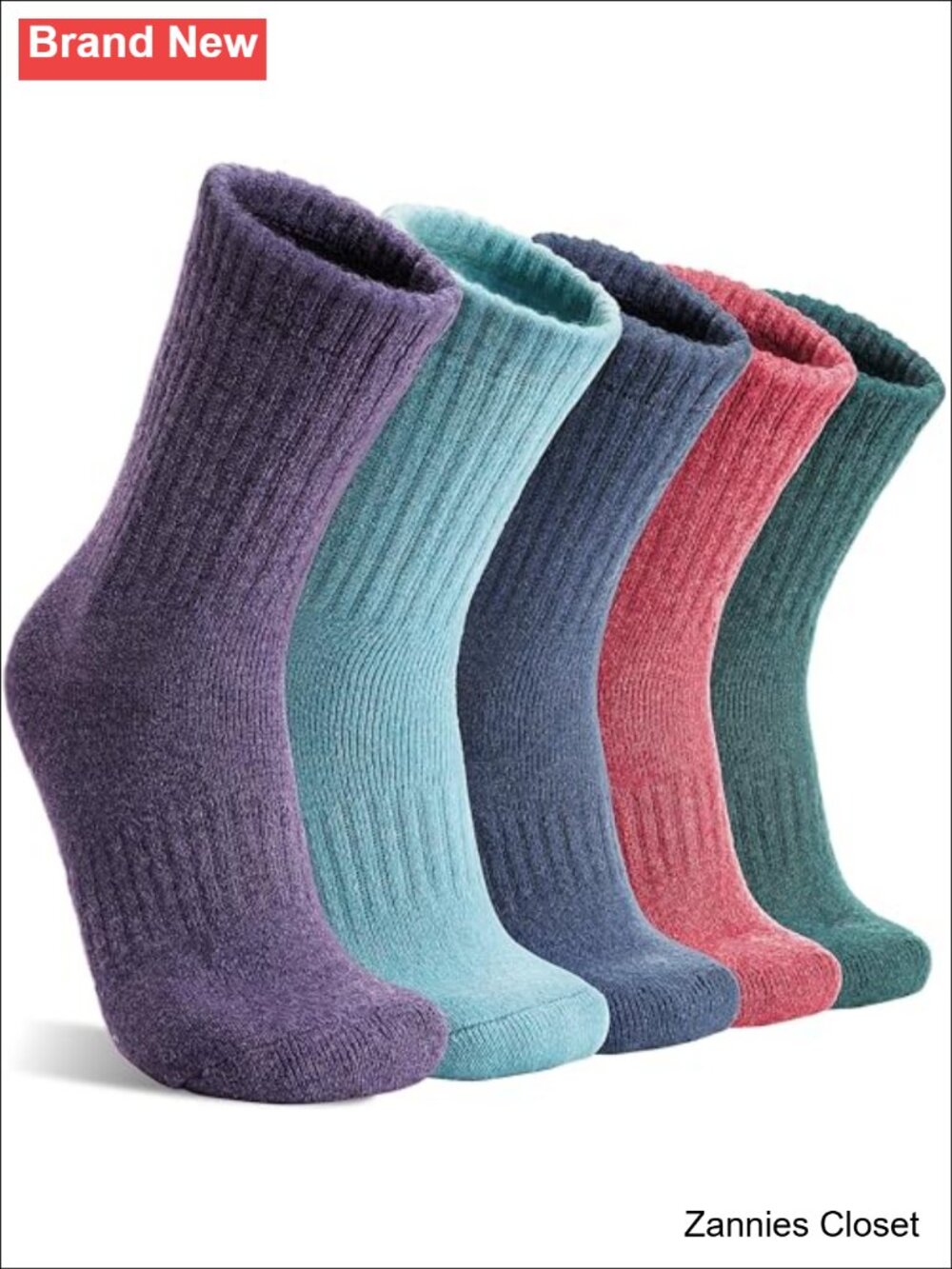 ✨ Womens Merino Wool Hiking Socks 5 Pairs Thick Thermal Crew Winter Boot Work